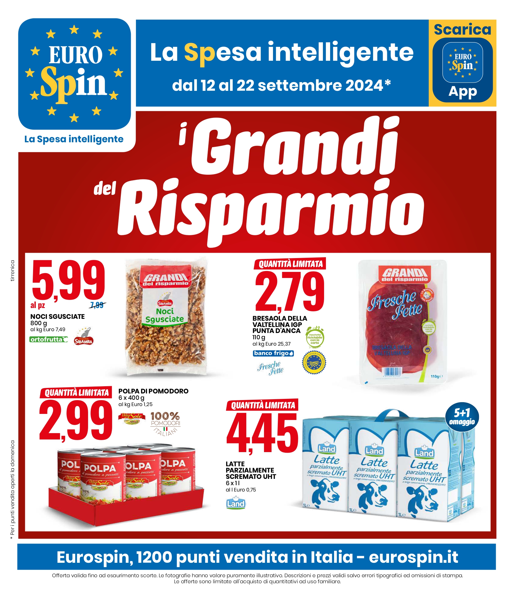NUOVO VOLANTINO EUROSPIN dal 12 al 22 settembre 2024 #anteprima