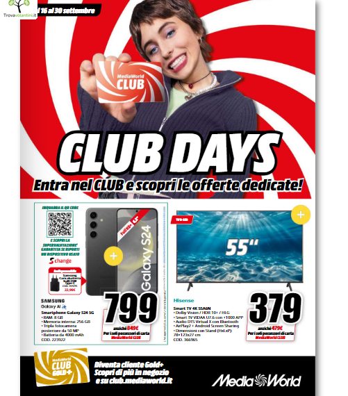 NUOVO VOLANTINO MEDIAWORLD valido dal 16 settembre al 22 settembre 2024